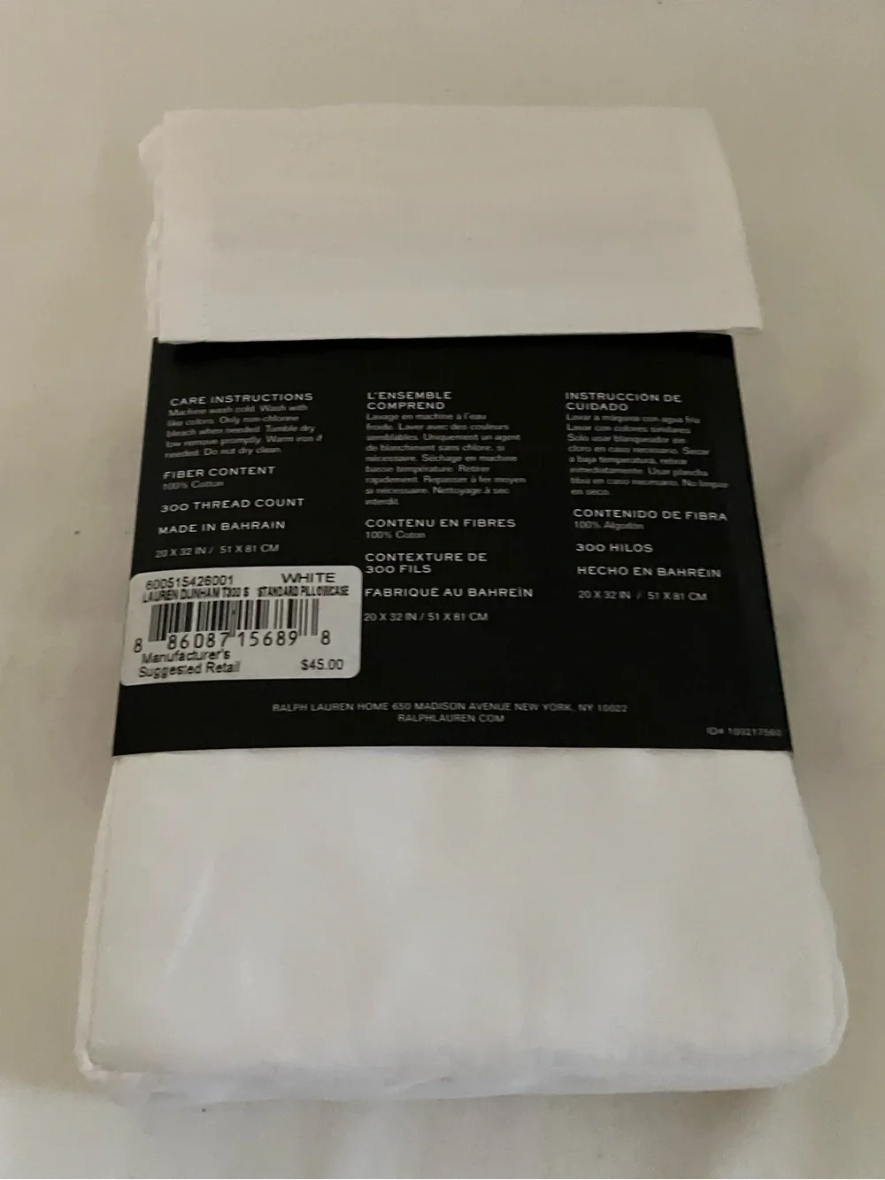 Ralph Lauren - White Dunham Sateen Pillowcases NWT